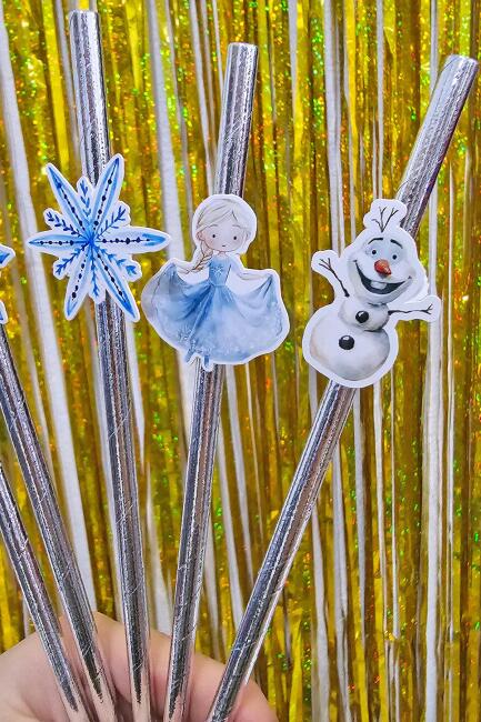 Elsa Tema Pipet Süsleri 10lu Elsa Frozen Konsept Lüks Pipet Paketi - 2