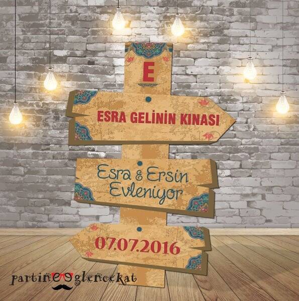 Etnik Konsept Kına Gecesi Karşılama Panosu - 1