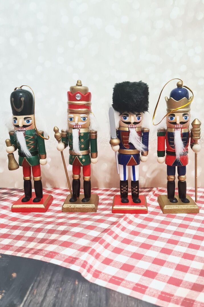 Fındıkkıran Asker Yılbaşı Süsleri 4lü Dekor Objesi Hareketli Nutcracker Kurşun Asker Süsler 15 cm 4lü - 2