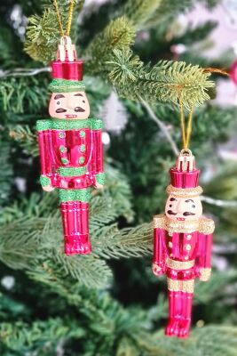 Fındıkkıran Yılbaşı Ağaç Süsü 2li - Kurşun Asker Nutcracker Lüks Yılbaşı Ağaç Süsü - 1