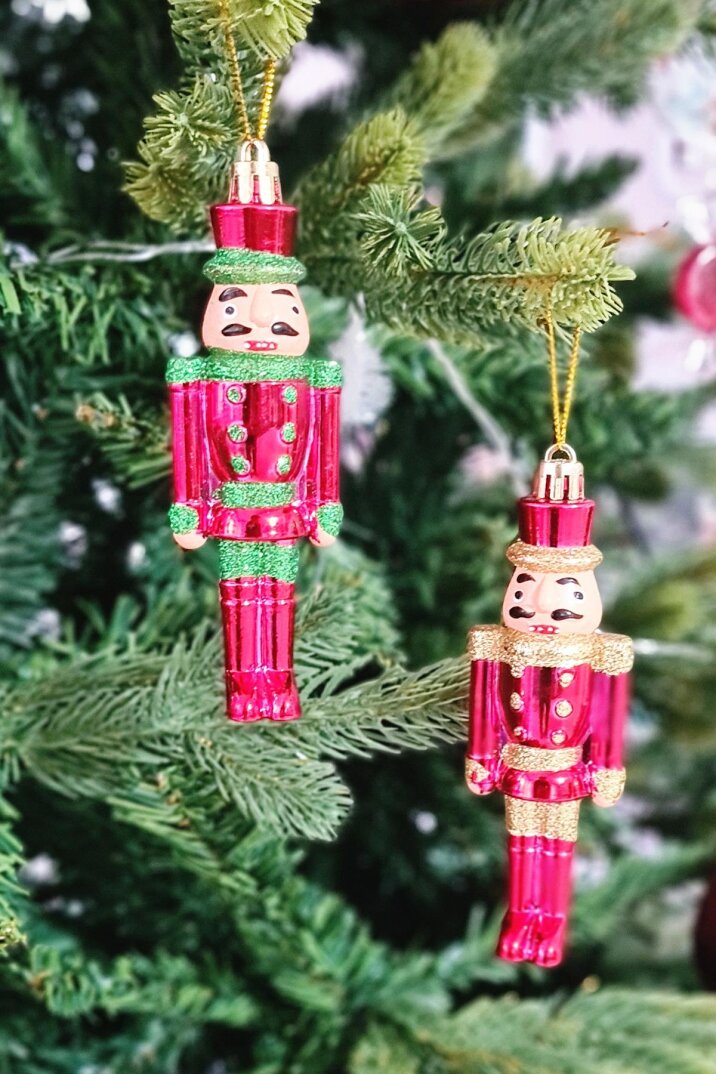 Fındıkkıran Yılbaşı Ağaç Süsü 2li - Kurşun Asker Nutcracker Lüks Yılbaşı Ağaç Süsü - 2