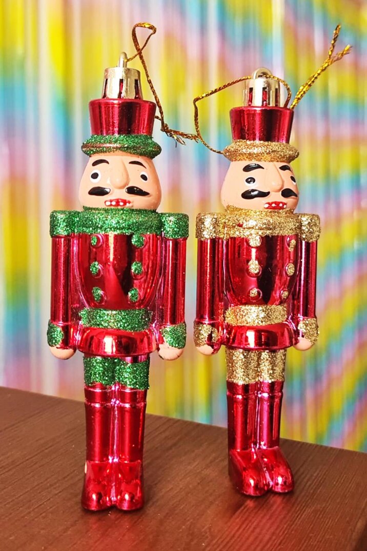 Fındıkkıran Yılbaşı Ağaç Süsü 2li - Kurşun Asker Nutcracker Lüks Yılbaşı Ağaç Süsü - 3