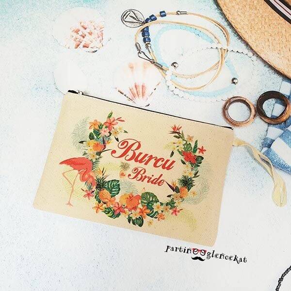 Flamingo-Aloha Konsept Clutch Makyaj Çantası - 1