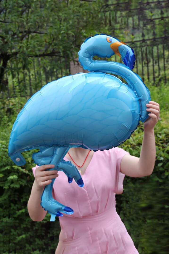 Flamingo Folyo Balon MAVİ 100 cm - 2