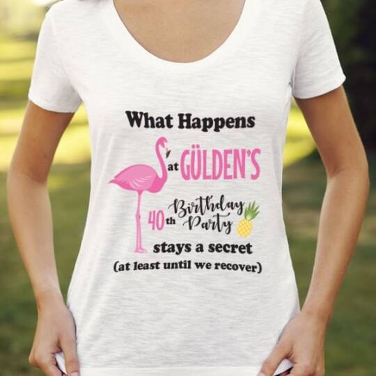 Flamingo Konsept Doğumgünü Baskılı Tshirt