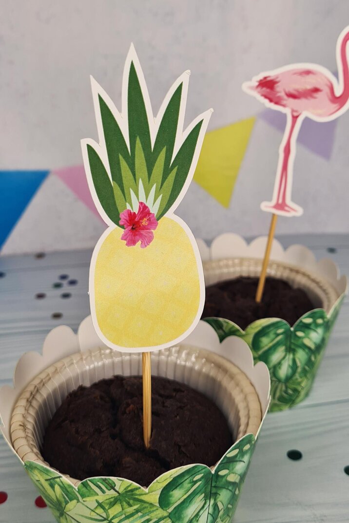 Flamingo Konsept Kürdan Süsleri Cupcake Süsleri Lüks Büyük Boy 10lu Paket - 3
