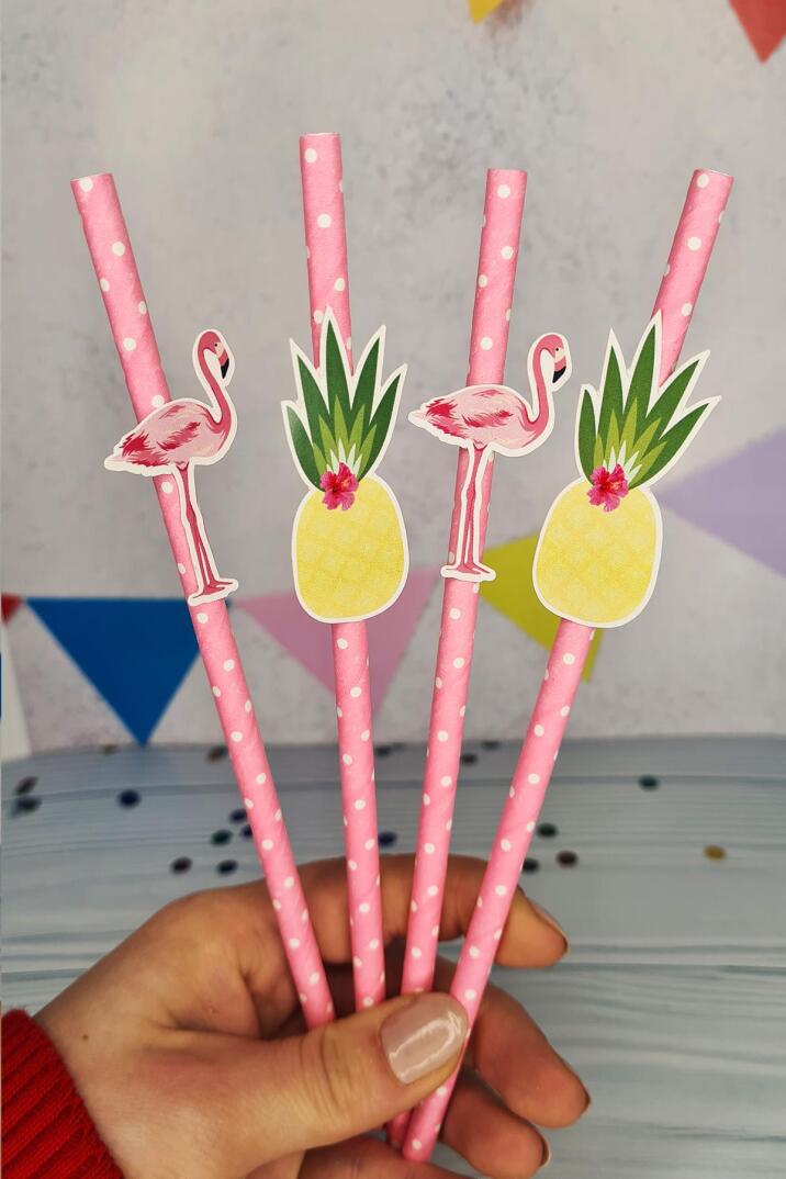 Flamingo Konsept Pipet Süsleri 10lu Lüks Pipet Paketi - 1
