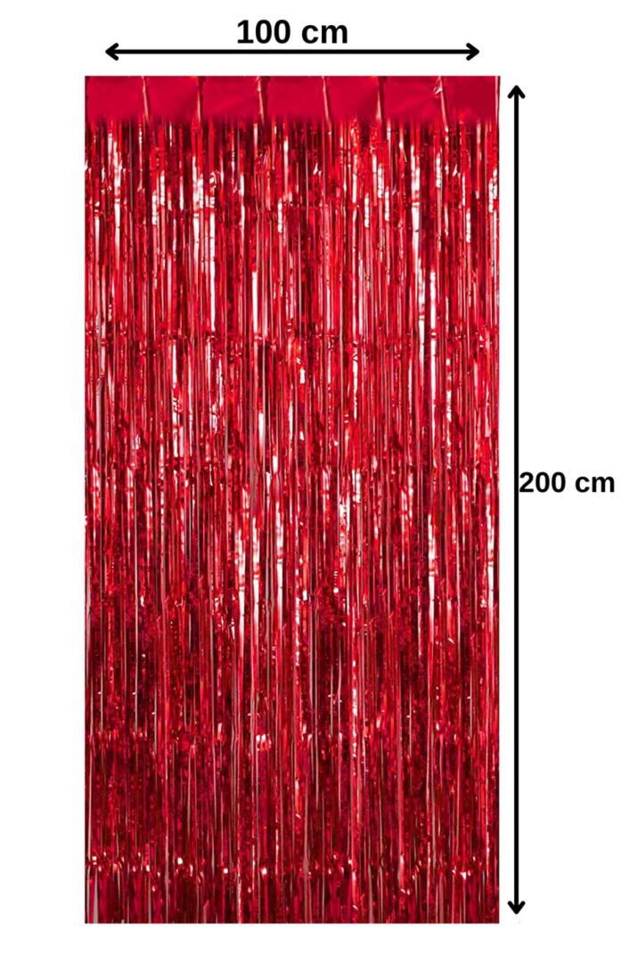 Fon Perde Kapı Perdesi Kırmızı Renkli Arka Fon Süs Parti Fonu - 2