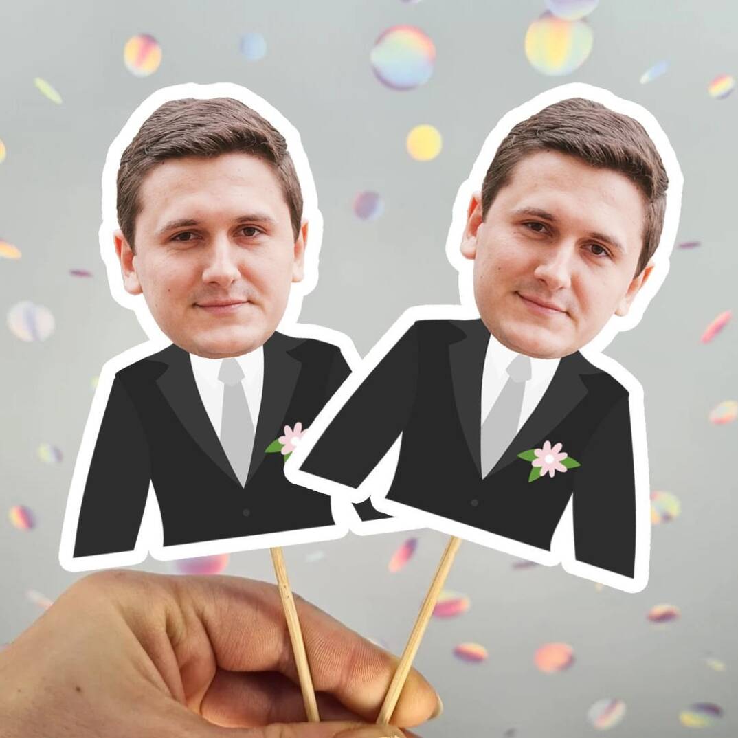 Fotoğraflı Damatlık Groom Kürdan Süsü (10lu paket) - 1