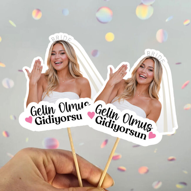 Fotoğraflı Gelin Olmuş Bride to be Kürdan Süsü (10lu paket)