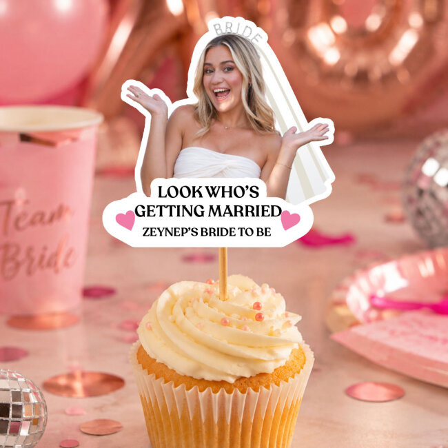 Fotoğraflı Look Who Bride to be Kürdan Süsü (10lu paket)