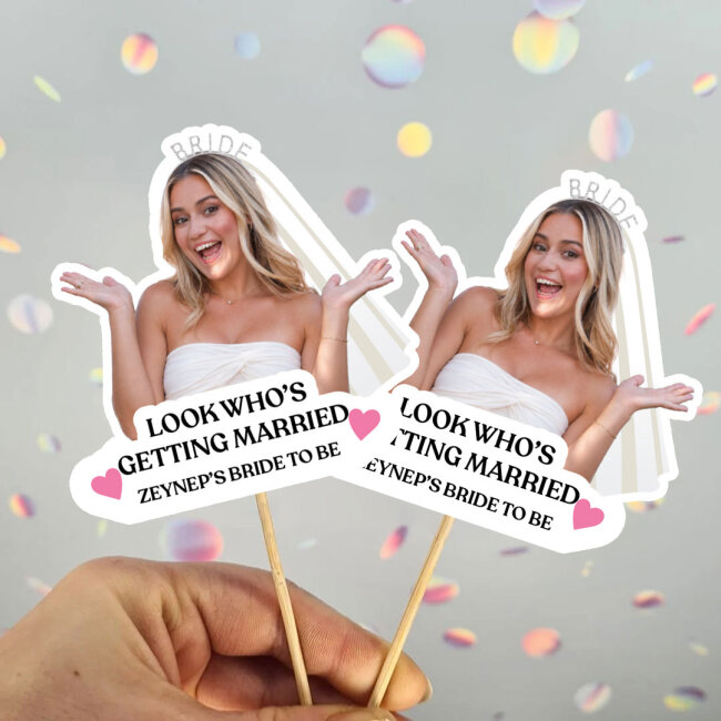 Fotoğraflı Look Who Bride to be Kürdan Süsü (10lu paket) - 2