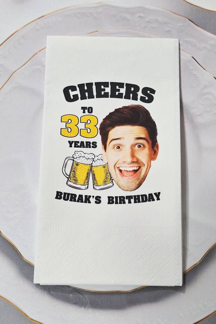 Fotoğraflı Yaş Detaylı Beer Konsept Baskılı Peçete - 2