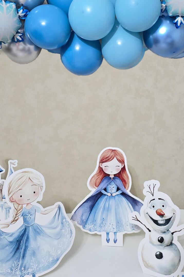 Frozen Elsa Tema Ayaklı Pano Seti Karlar Ülkesi Konsept Doğum Günü Masa Üstü Panolar - 2