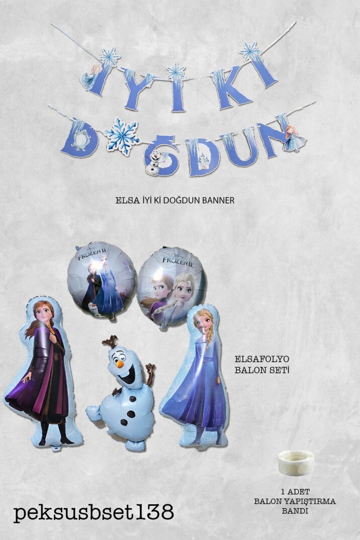 Frozen Elsa Tema Doğum Günü Balon Süsleme Seti Karlar Ülkesi Tema İyi Ki Doğdun Bannerlı - 2