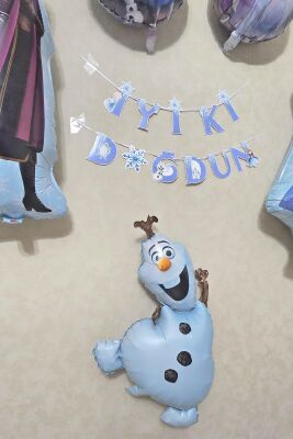 Frozen Elsa Tema Doğum Günü Balon Süsleme Seti Karlar Ülkesi Tema İyi Ki Doğdun Bannerlı - 4