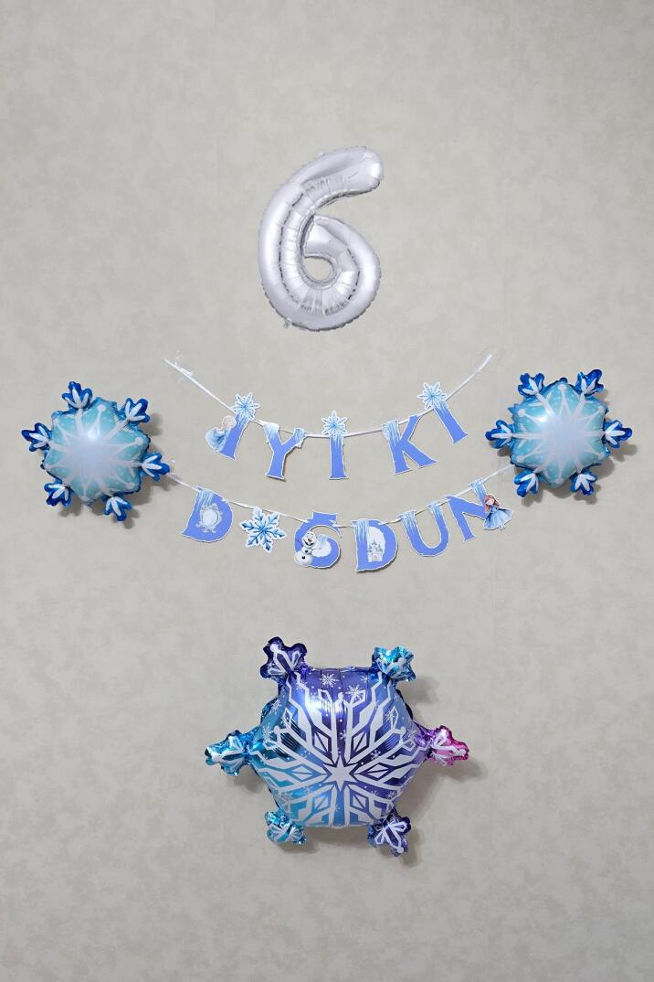 Frozen Elsa Tema Doğum Günü Balon Zinciri Seti Karlar Ülkesi Konsept Doğum Günü Balonları - 11