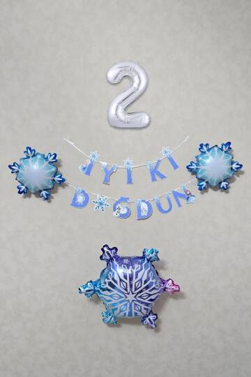 Frozen Elsa Tema Doğum Günü Balon Zinciri Seti Karlar Ülkesi Konsept Doğum Günü Balonları - 3