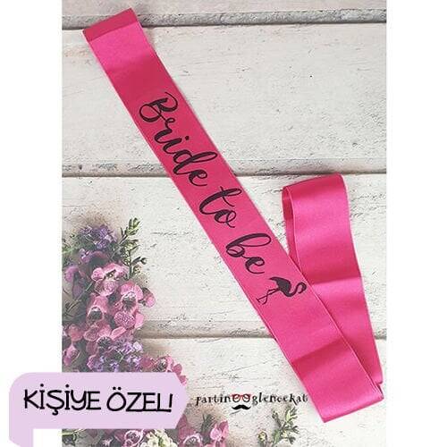 Fuşya Renk Kişiye Özel Baskılı Kuşak - 1