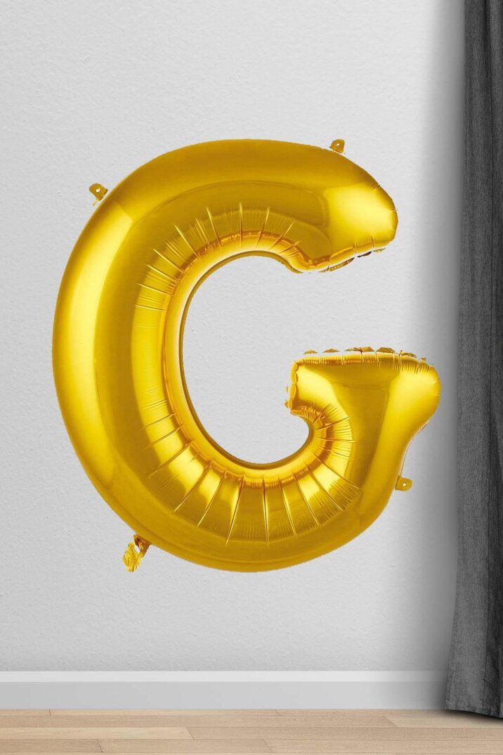 G Harfi Folyo Balon Gold 100 cm 40 inç 1 Metre Altın - 1