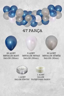 Galaksi Konsept Balon Zinciri Uzay Tema Parti Balon Seti 47 Parça - 2