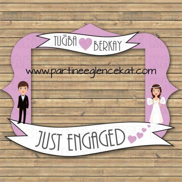Gelin Damat Figürlü Hatıra Fotoğraf Çerçevesi - 1232 - 1