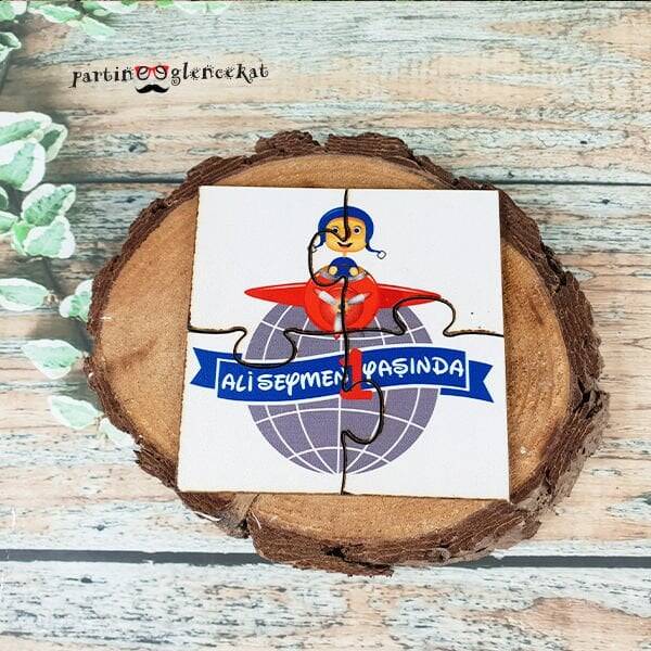Gezgin Konsept Ahşap Puzzle Magnet - 1