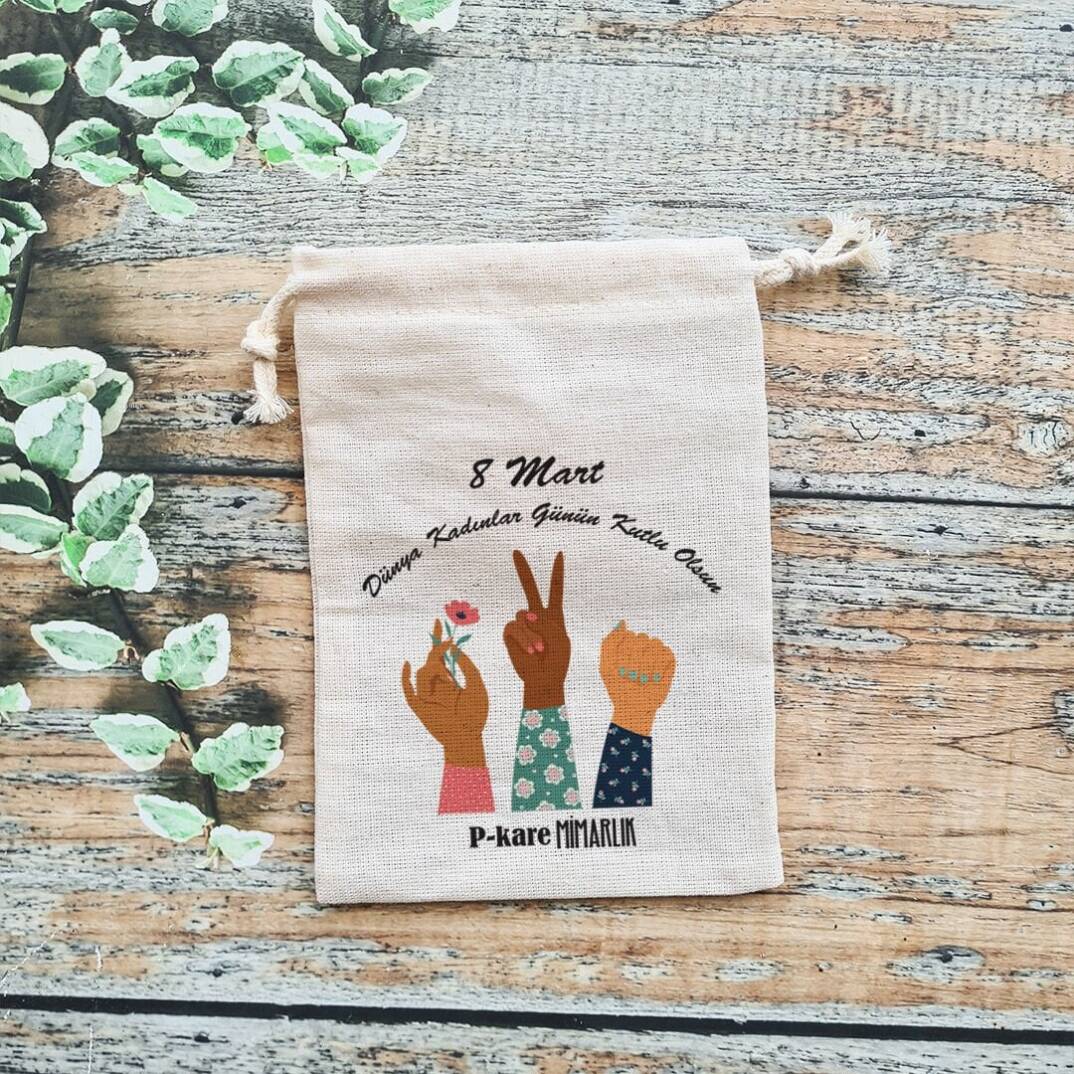 Girl Power 8 Mart Kadınlar Günü Hediye Kesesi Şirket Logolu - 1