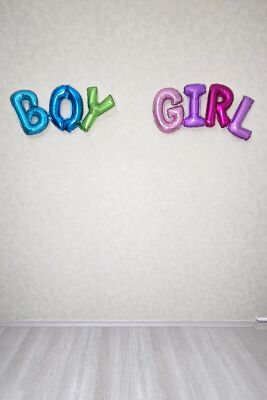 Girl ve Boy Yazılı 2li Rengarenk Birleşik Folyo Seti Cinsiyet Partisi Balonları - 2