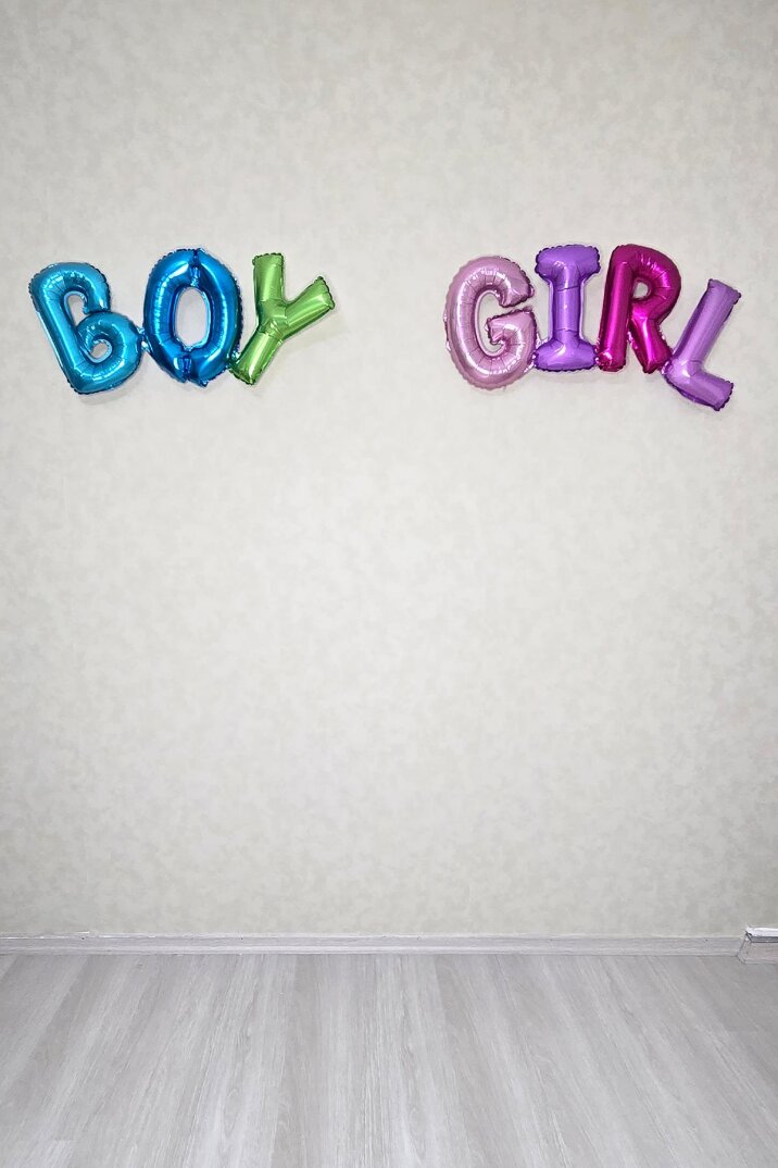 Girl ve Boy Yazılı 2li Rengarenk Birleşik Folyo Seti Cinsiyet Partisi Balonları - 2