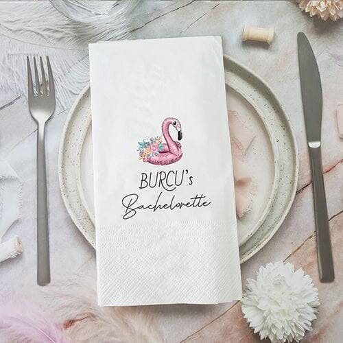 Glitter Flamingo Konsept Bekarlığa Veda İsimli Peçete - 1