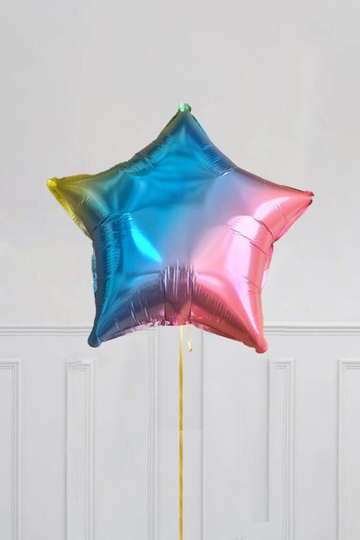 Gökkuşağı Renkleri Yıldız Balon 18inç 45cm - 1