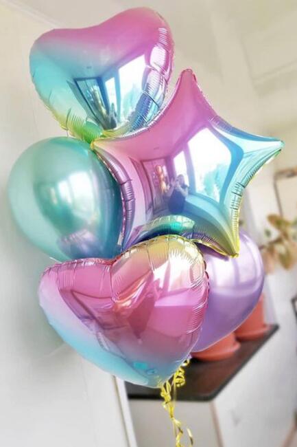 Gökkuşağı Renkleri Yıldız Balon 18inç 45cm - 2