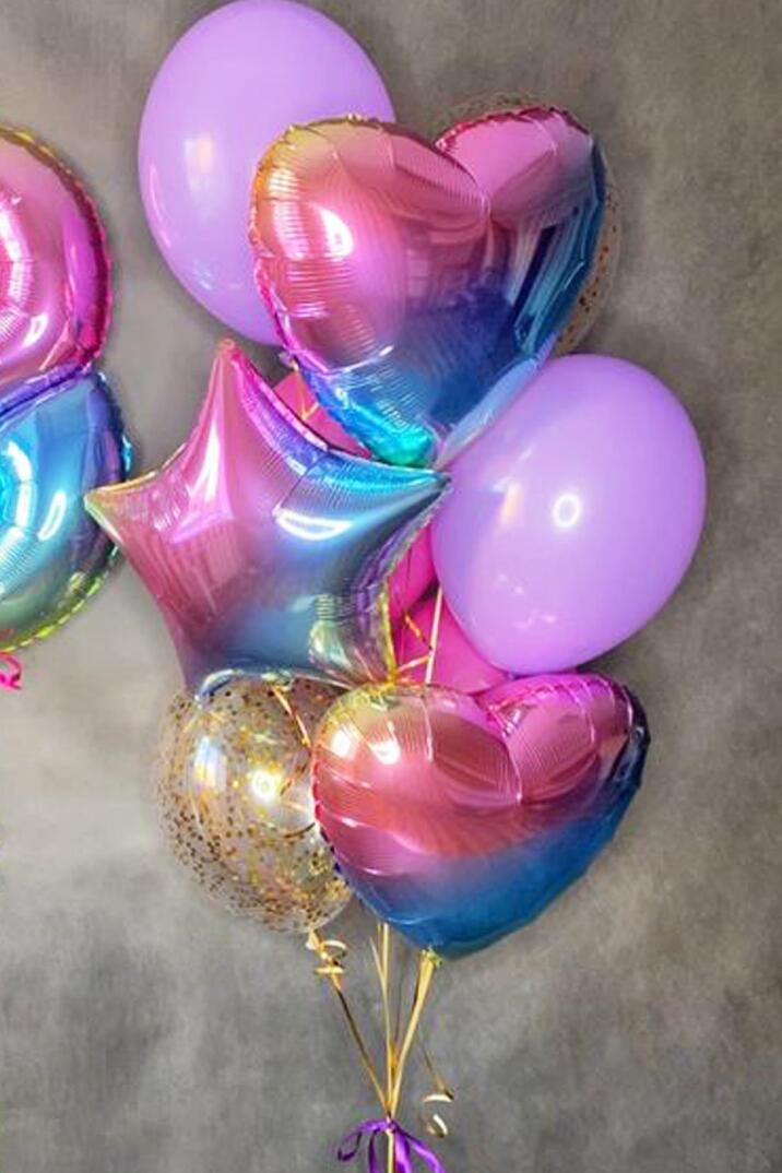 Gökkuşağı Renkleri Yıldız Balon 18inç 45cm - 3