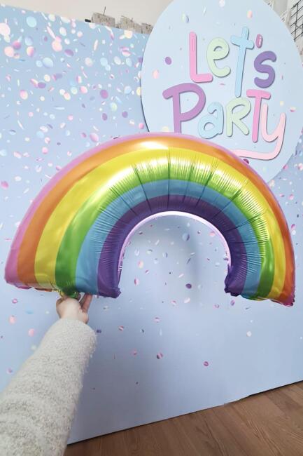Gökkuşağı Şekilli Renkli Folyo Balon Gökkuşağı Temalı Balon - 1