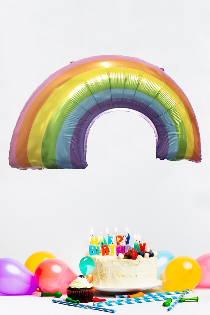 Gökkuşağı Şekilli Renkli Folyo Balon Gökkuşağı Temalı Balon - 2