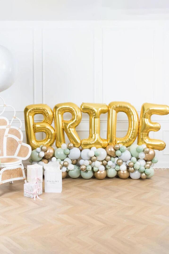 Gold Bride Balon Seti Dev Folyo Balon Seti Bekarlığa Veda Bride To Be Partisi Balonları 100cm - 1