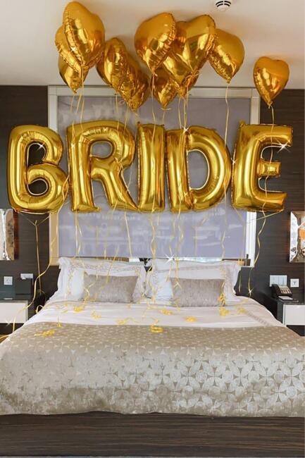 Gold Bride Balon Seti Dev Folyo Balon Seti Bekarlığa Veda Bride To Be Partisi Balonları 100cm - 2