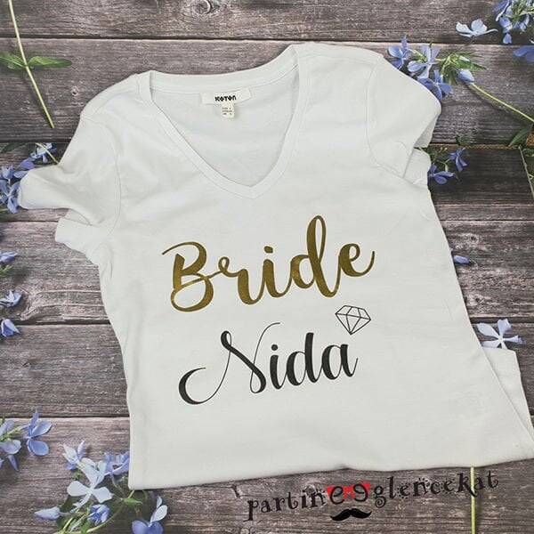 Gold Bride İsim Baskılı Tshirt - 1