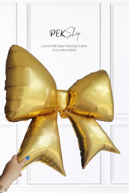 Gold Büyük Fiyonk Folyo Balon Fiyonk Şekilli Balon - 2