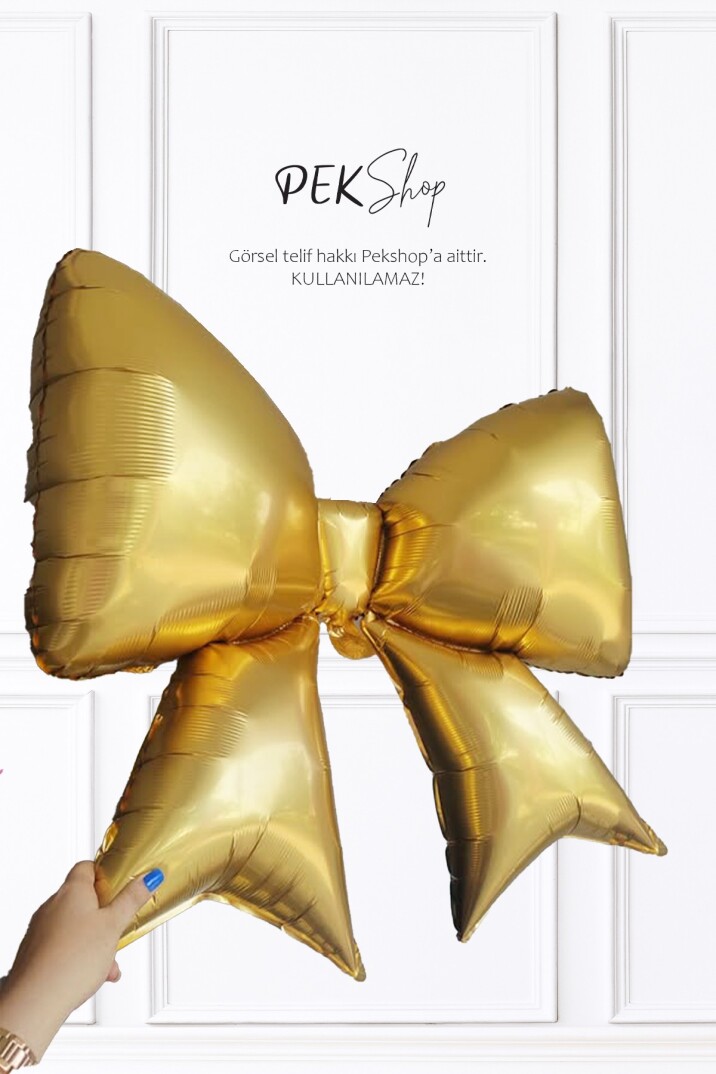 Gold Büyük Fiyonk Folyo Balon Fiyonk Şekilli Balon - 2