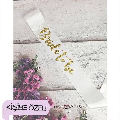 Gold Glitter Baskılı Kişiye Özel Kuşak - 1
