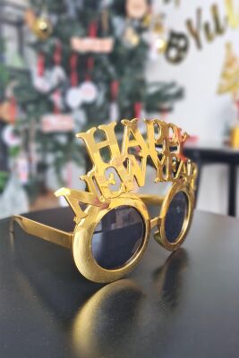 Gold Happy New Year Yılbaşı Parti Gözlüğü Yılbaşı Parti Gözlük - 3