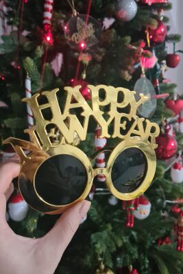 Gold Happy New Year Yılbaşı Parti Gözlüğü Yılbaşı Parti Gözlük - 4