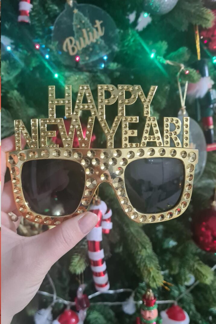 Gold Lüks Happy New Year Yılbaşı Parti Gözlüğü Yılbaşı Parti Gözlük - 2