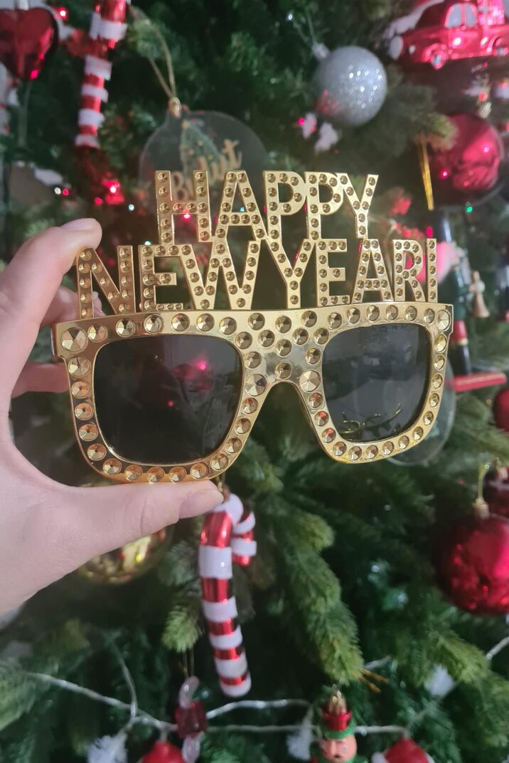 Gold Lüks Happy New Year Yılbaşı Parti Gözlüğü Yılbaşı Parti Gözlük - 3