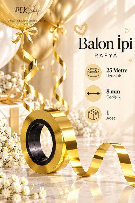 Gold Rafya Balon İpi - 25 Metre - 1 Adet