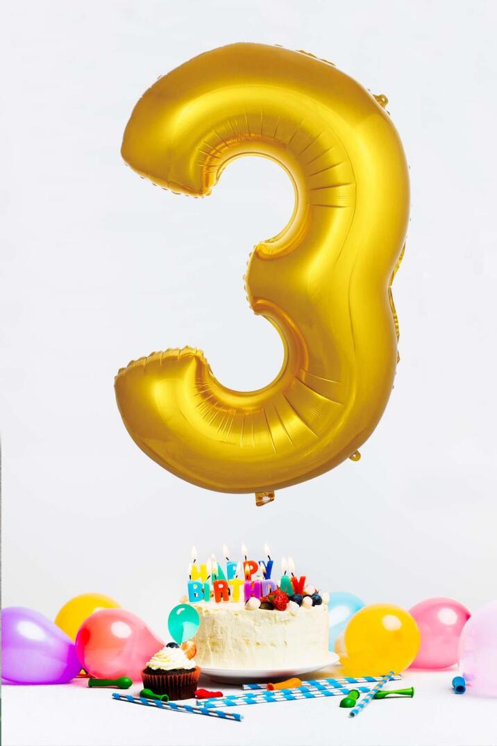 Gold Rakam Folyo Balon Gold Sayı Balonlar 16 inç 40 cm - 4