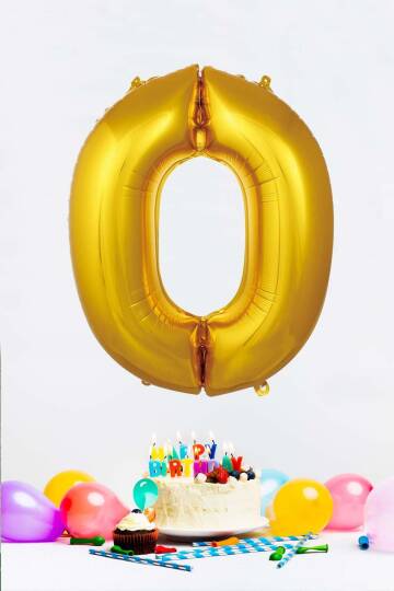 Gold Rakam Folyo Balon Gold Sayı Balonlar 16 inç 40 cm - 1
