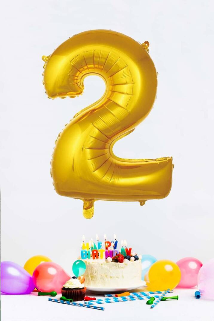 Gold Rakam Folyo Balon Gold Sayı Balonlar 16 inç 40 cm - 3